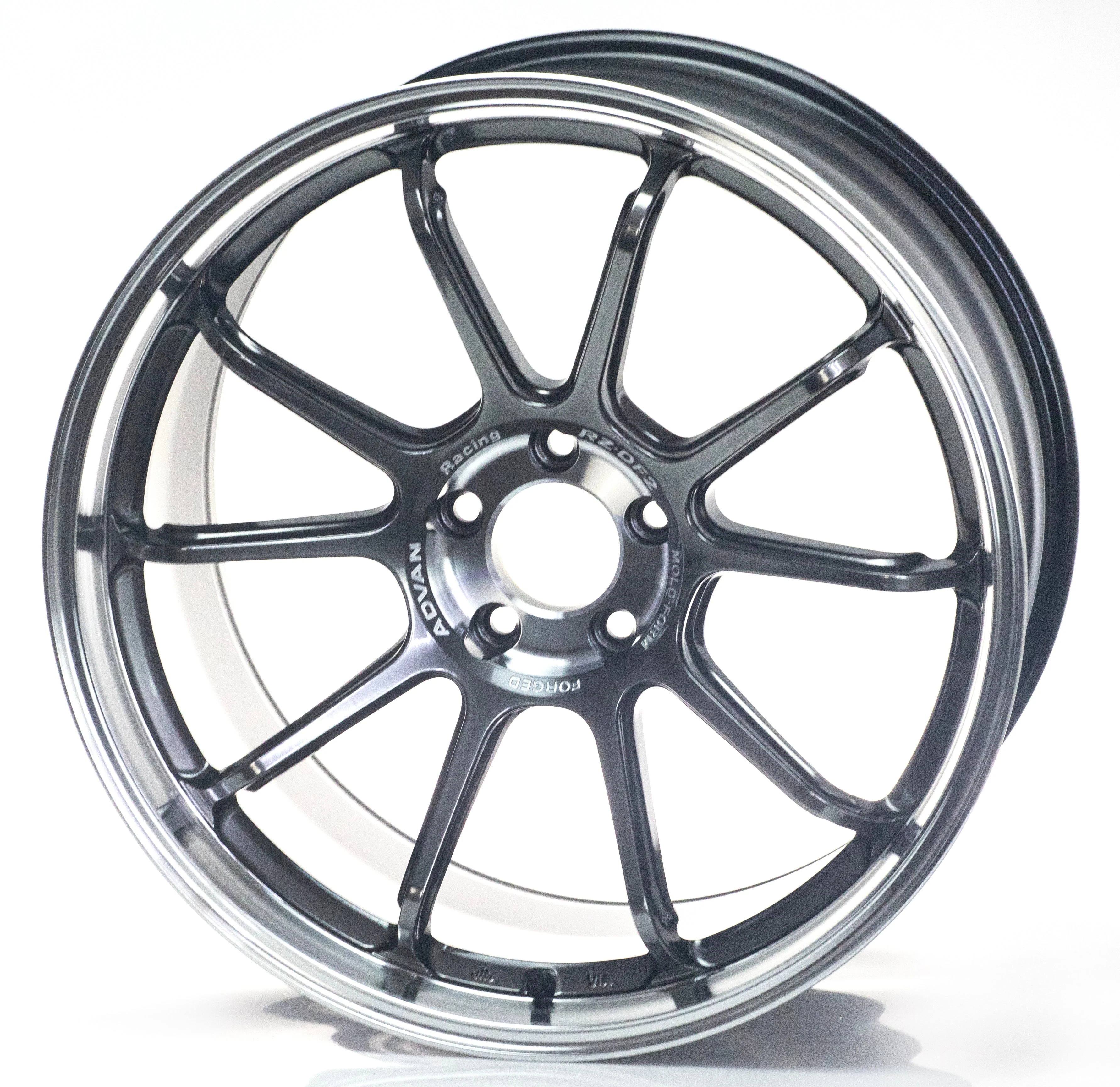 Advan RZ-DF2 - 19x9.5 +22 / 19x10.5 +34 / 5x120 - Diamond Cut & Hyper Platinum Black (F80 M3 / F82 M4 / F87 M2 Fitment) *Set of 4* - Image 4