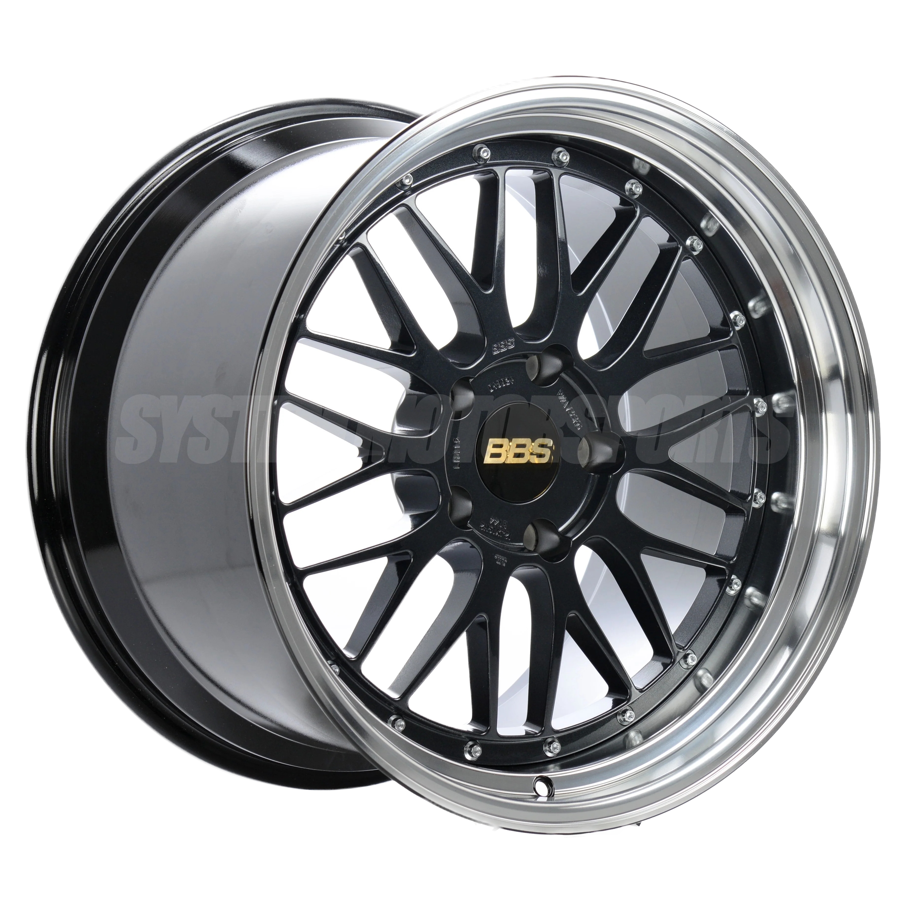 BBS LM - 19x8.5 +50 / 19x11 +63 / 5x130 - Black Blue w/ Black Bright Diamond Cut Rim *Set of 4*