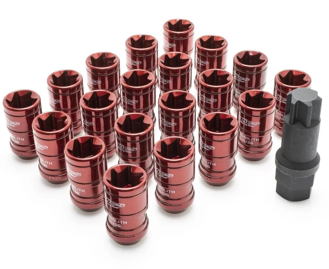 Project Kics Monolith T1/07 Lug Nuts - M14x1.5 / Red