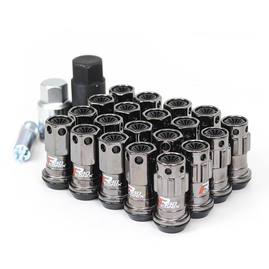 Project Kics R40 Iconix Lug Nuts & Locks - M12x1.25 / Black Chrome - Image 2