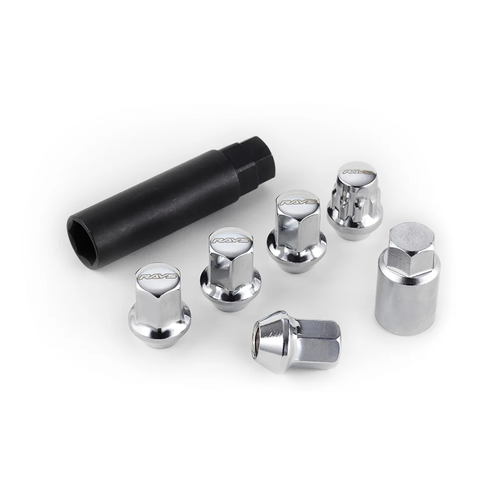 Rays 6H 19Hex Lug Nuts & Locks - M14x1.5 / Chrome - Image 2