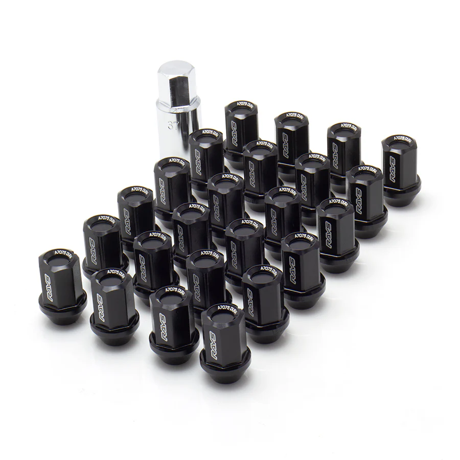 Rays Dura-Nut 6H L37 Lug Nuts & Locks - M12x1.5 / Black - Image 2