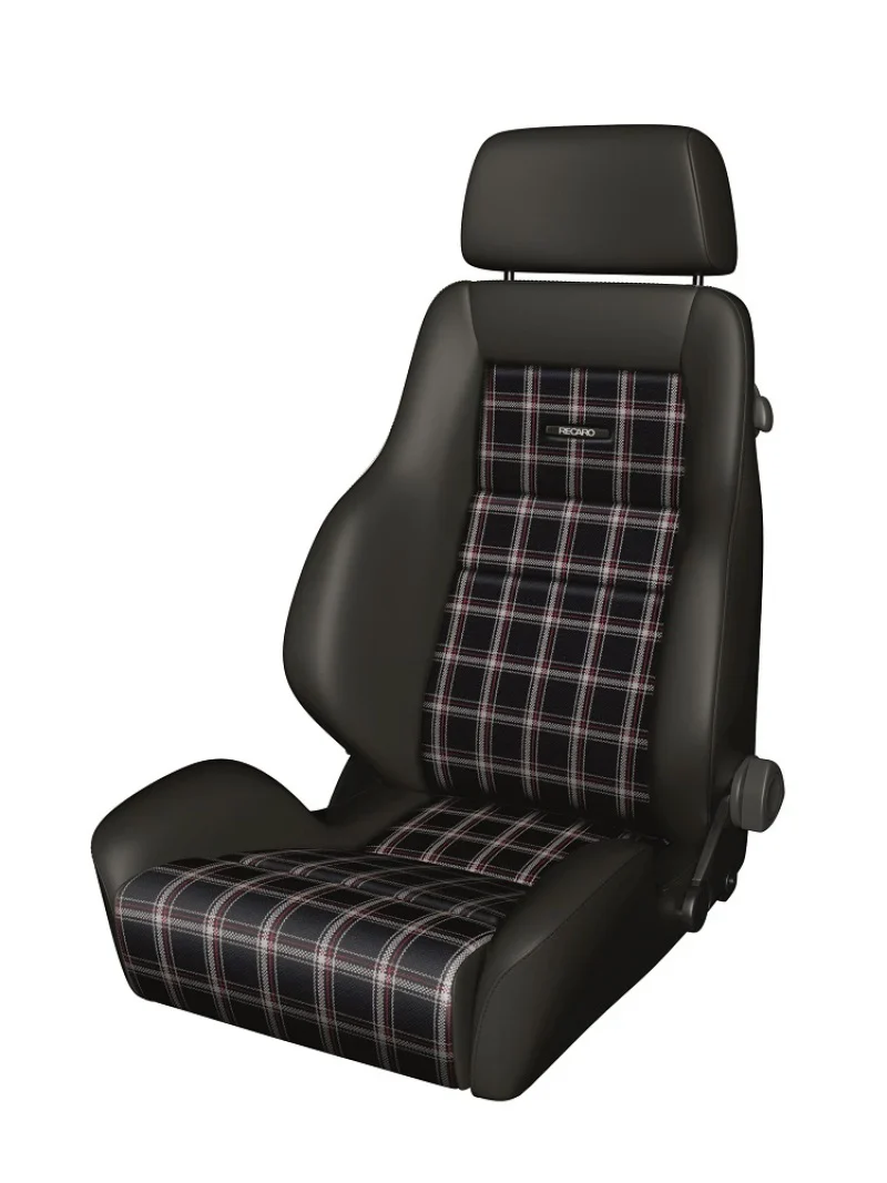 Recaro Classic LS - Black Leather / Classic Checkered Fabric
