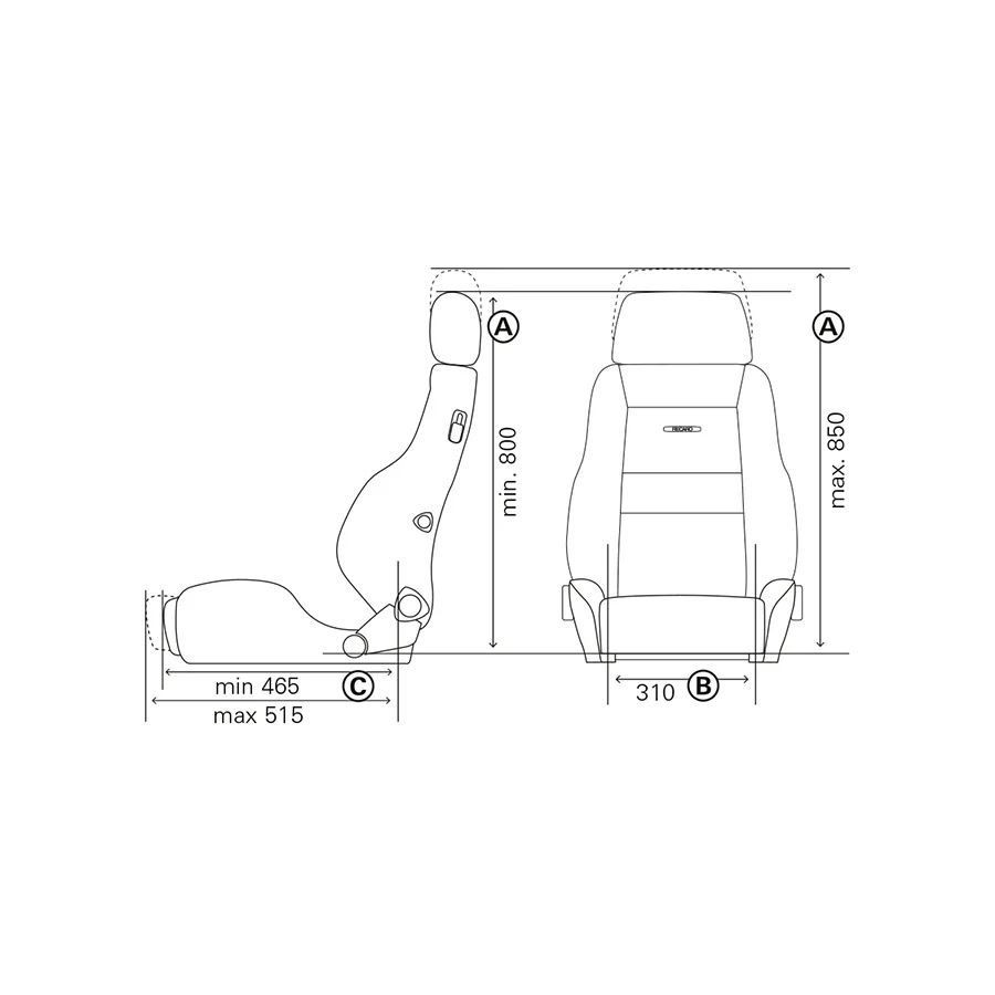 Recaro Classic LS - Black Leather / Classic Corduroy - Image 3