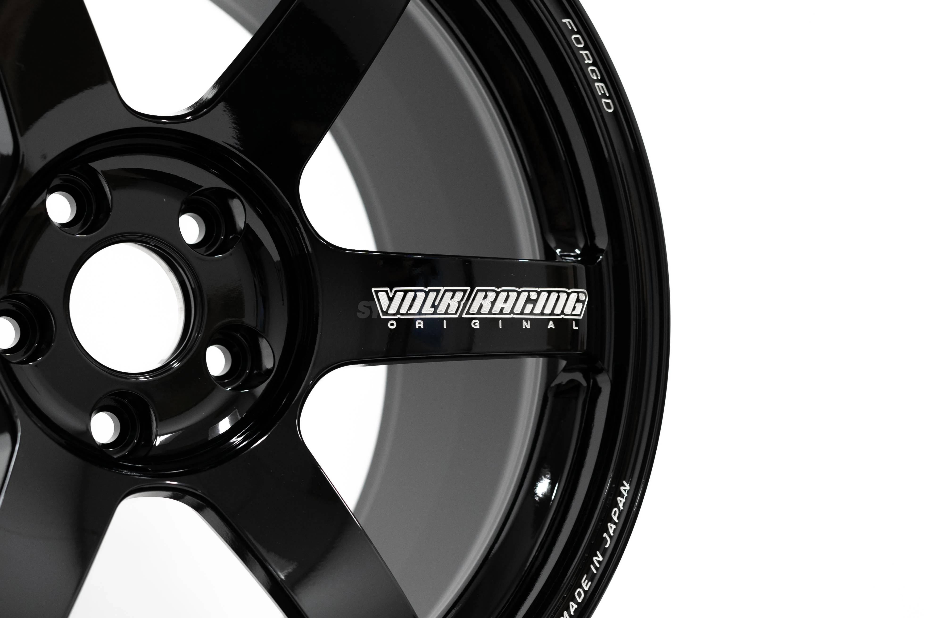 Volk Racing TE37 Saga S-Plus - 18x9.5 / +27 / 5x114.3 - Gloss Black (Tesla Model 3 Fitment) *Set of 4* - Image 4